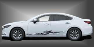 Foliendesign PKW in Schwarz auf weißem Mazda 6