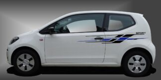 Foliendesign in Schwarz auf weißem VW UP