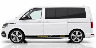 Karosseriestreifen T4 T5 T6 in Schwarz und Gelb auf einem weißen VW T6