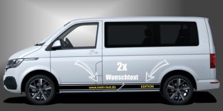 Karosseriestreifen T4 T5 T6 in Schwarz und Gelb auf weißem VW T6