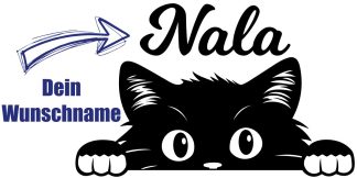 Katzen Sticker als origineller und ausgefallener Autosticker in Schwarz auf weißer glatter Fläche