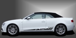 Klebefolie Auto in Schwarz auf weißem Audi A3 Cabrio
