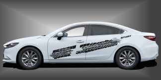 Reifenprofil Aufkleber in Schwarz auf weißem Mazda 6