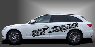 Reifenprofil Sticker in Schwarz auf weißem Audi A4 Avant