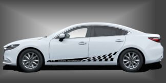 Seitenstreifen Auto schwarz in Schwarz auf weißem Mazda 6