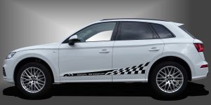 Seitenstreifen Auto Tuning in Schwarz auf weißem Audi Q5