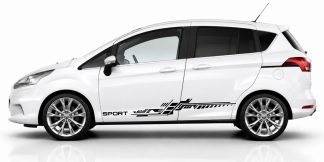 Seitenstreifen Bus in Schwarz auf einem weißen Ford B-Max