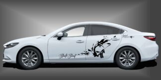 Skull Aufkleber in Schwarz auf weißem Mazda 6