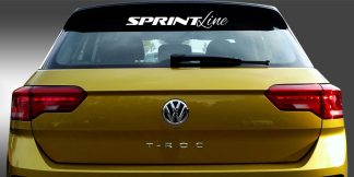 Sticker Frontscheibenaufkleber als originelles und cooles Car-Tattoo in Weiß auf dunkelgrauer Heckscheibe