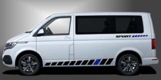 Streifen für T6 in Schwarz und Blau auf weißem VW T6