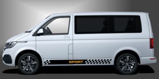 Streifen für Transporter in Schwarz und Dunkelgelb auf weißem VW T6