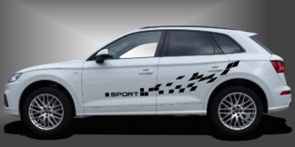 Streifen Seite Auto in Schwarz auf weißem Audi Q5