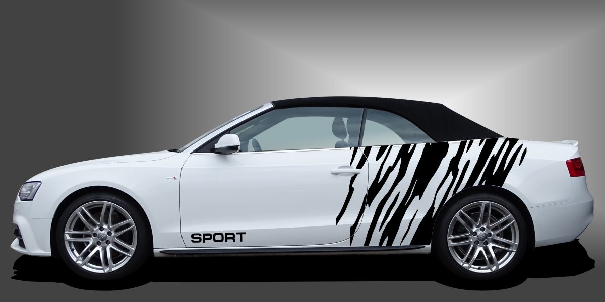 Style in Schwarz auf weißem Audi A3 Cabrio