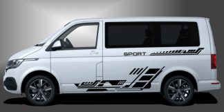 T6 Bus Auto Design in Schwarz auf weißem VW T6