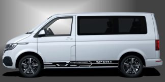 T6 Bus Auto Tattoo in Schwarz auf weißem VW T6