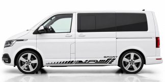 T6 Bus Streifen in Schwarz auf einem weißen VW T6
