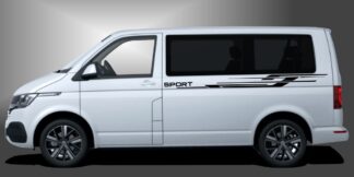 T6 Bus Tuning in Schwarz auf weißem VW T6