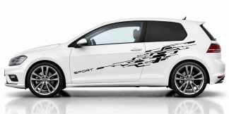 Top Autoaufkleber in Schwarz auf einem weißen VW Golf 7