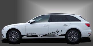Türaufkleber Auto in Schwarz auf weißem Audi A4 Avant