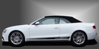 Tuning Racing Streifen in Schwarz auf weißem Audi A3 Cabrio