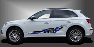 Tuningfolien SUV in Schwarz und Blau auf weißem Audi Q5