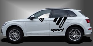 Vinyl Autoaufkleber in Schwarz auf weißem Audi Q5